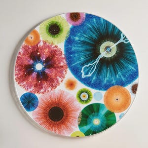 Abstract Resin Wall Art – Round Epoxy Painting, Modern Colorful Statement Piece, Handmade Contemporary Wall Decor, gallery-style decor